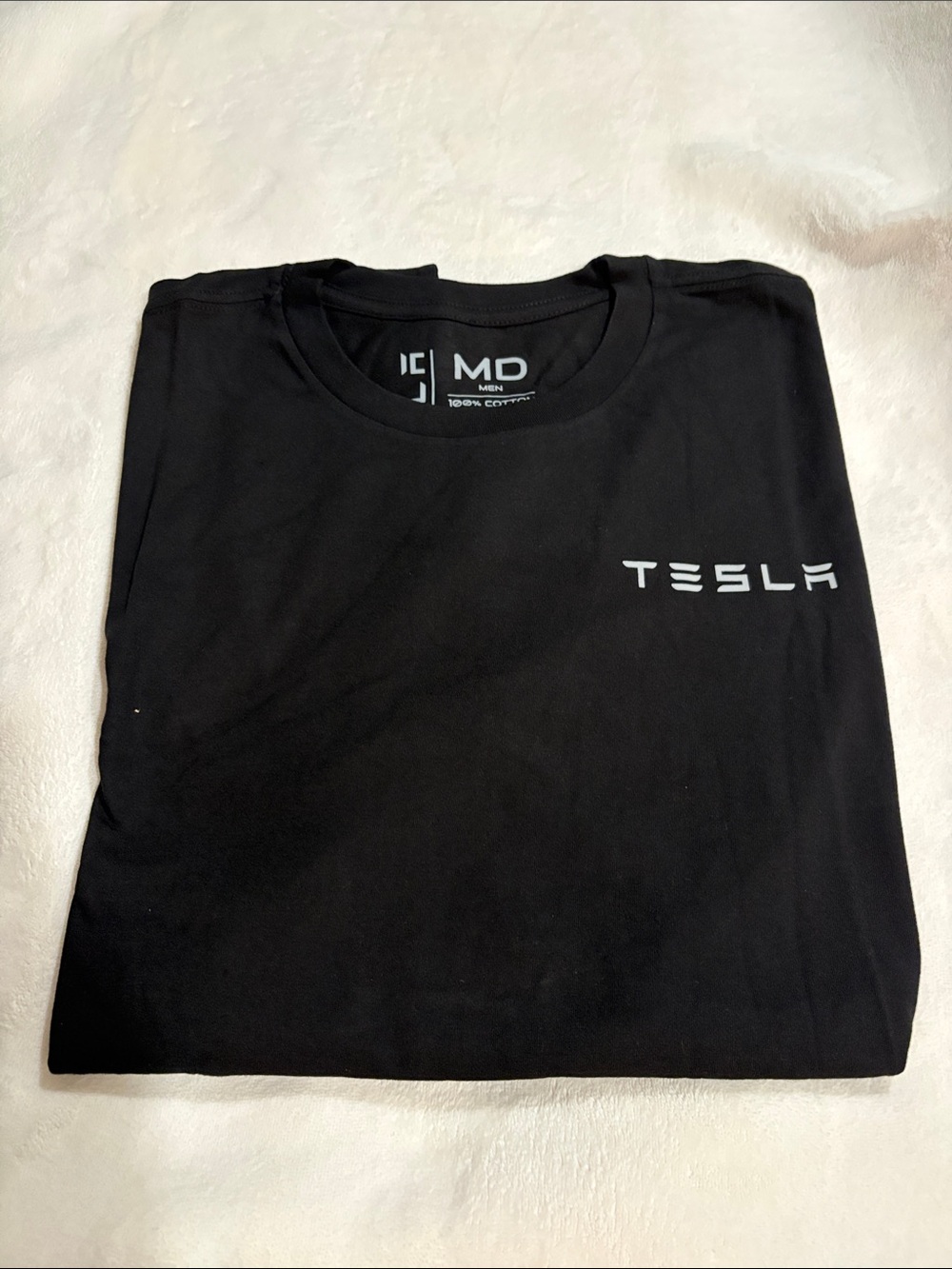 Tesla Black Long Sleeve Logo Tee for Men